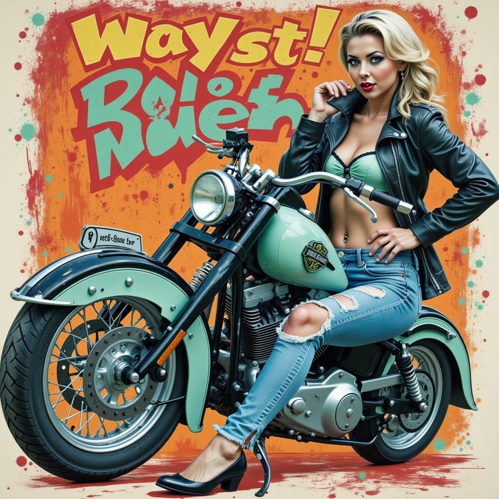 bikes and babes art 